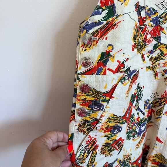 Anthropologie LF Markey Bryson Dungarees Womens Overalls Size 10 Harvest Print - Picture 9 of 16